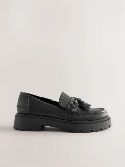 Next Forever Comfort Chunky Platform Tassel Loafers Black Online