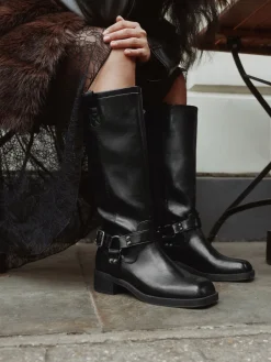 Next Forever Comfort® Knee High Biker Boots Black Outlet