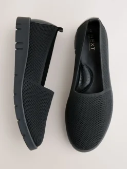 Next Black Forever Comfort® Knitted Slip On Shoes Sale