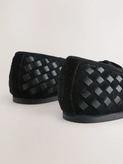 Next Forever Comfort® Leather Weave Ballet Flats Black Hot