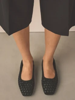 Next Forever Comfort® Leather Weave Ballet Flats Black Hot