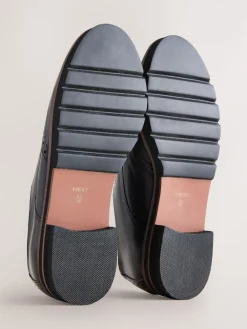 Next Black Forever Comfort® Leather Brogue Detailing Chunky Sole Lace-Up Shoes Outlet