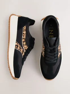 Next Forever Comfort® Panel Detail Lace-Up Jogger Trainers Black Discount