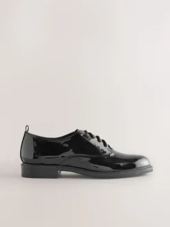 Next Black Forever Comfort® Patent Almond Toe Lace-Up Shoes Hot