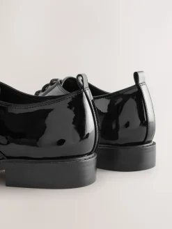 Next Black Forever Comfort® Patent Almond Toe Lace-Up Shoes Hot