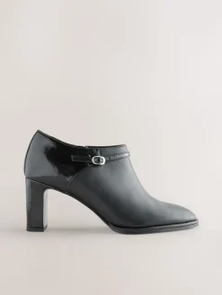 Next Black Forever Comfort® Round Toe Block Heel Buckle Detail Shoe Boots Sale