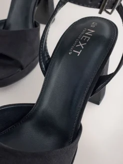 Next Forever Comfort® Round Toe Platform Heeled Sandals Black Hot