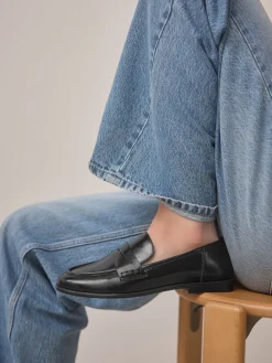 Next Forever Comfort® Round Toe Penny Loafers Black