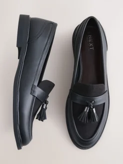Next Black Forever Comfort Tassel Round Toe Loafers Hot