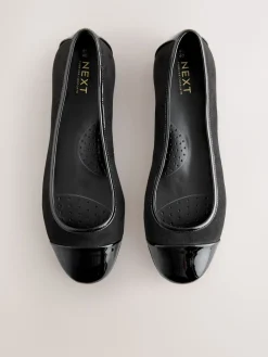 Next Black Forever Comfort® Toe Cap Ballerina Shoes Discount