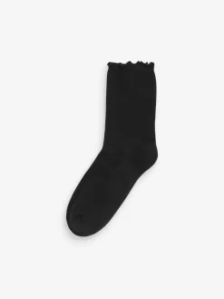 Next Frill Top Cushion Sole Ankle Socks 4 Pack Black Sale