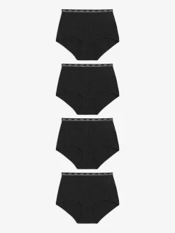 Next Black Full Brief Cotton Logo Knickers 4 Pack Hot