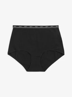 Next Black Full Brief Cotton Logo Knickers 4 Pack Hot