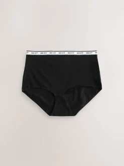 Next Full Brief Cotton Logo Knickers 7 Pack Black Hot