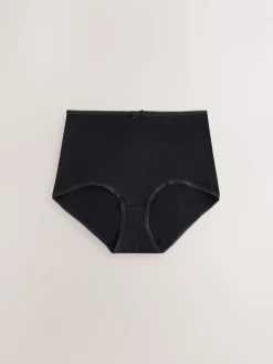 Next Full Brief Cotton Rich Knickers 7 Pack Black Clearance