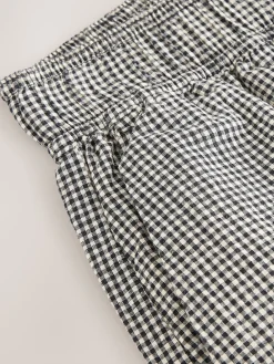 Next Gingham Wide Leg Trousers Black Outlet