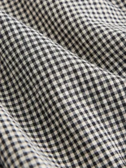 Next Gingham Wide Leg Trousers Black Outlet