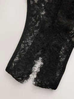 Next Glamour Crotchless Bodysuit Black Clearance