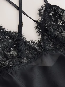 Next Black Glamour Lace Slip Dress Online