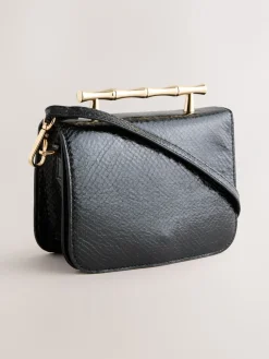 Next Black Gold Hardware Top Handle Bag