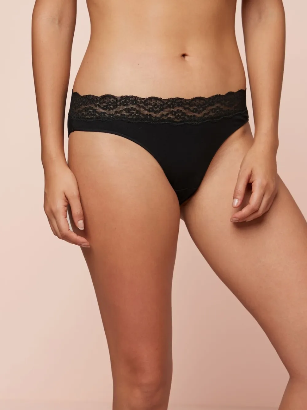 Next Black High Leg Cotton Lace Knickers 4 Pack