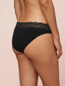 Next Black High Leg Cotton Lace Knickers 4 Pack