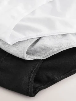 Next Black High Leg Cotton Logo Knickers 10 Pack Clearance