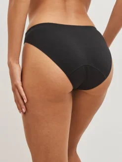 Next Black High Leg Full Brief Medium Flow Cotton Period Knickers 3 Pack New