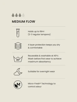 Next Black High Leg Full Brief Medium Flow Cotton Period Knickers 3 Pack New