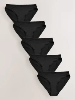 Next High Leg Microfibre Knickers 5 Pack Black Discount