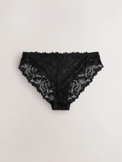 Next Black High Leg Ultimate Comfort Lace Knickers 7 Pack Outlet