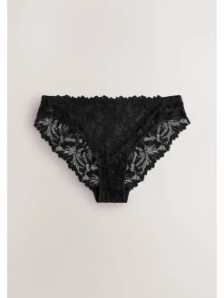 Next Black High Leg Ultimate Comfort Lace Knickers 7 Pack Outlet