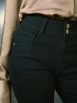 Next High Rise Stretch Flare Jeans Black Online