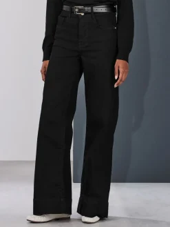 Next High Rise Stretch Wide Leg Jeans Black Discount