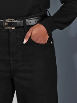 Next High Rise Stretch Wide Leg Jeans Black Discount