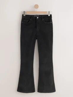 Next High Rise Velvet Cord Flare Jeans Black Sale