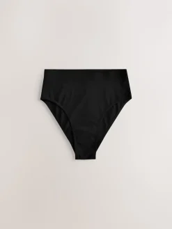 Next High Waist High Leg No VPL Comfort Knickers 3 Pack Black Clearance