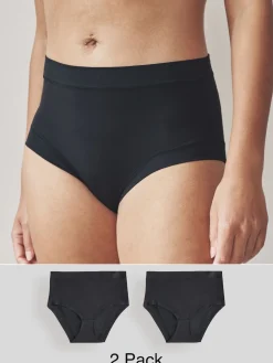 Next High Waist Ultimate Comfort Knickers 2 Pack Black