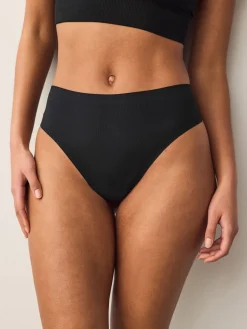 Next Black High Waisted Thong No VPL Period Knickers 2 Pack New