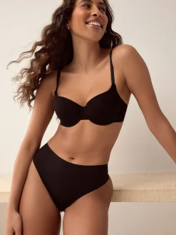 Next High Waisted Thong No VPL Comfort Knickers 3 Pack Black Best