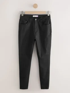 Next Hourglass Coated Denim Skinny Jeans Black Discount