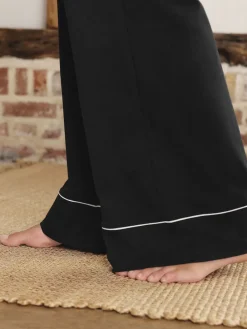 Next Jersey Button Through Pyjamas Black Discount