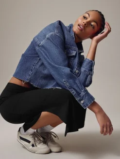 Next Black Jersey Midi Skirt Discount