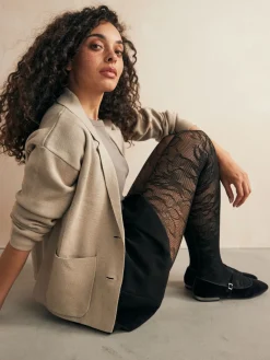 Next Pattern Tights 1 Pack Black Lace New