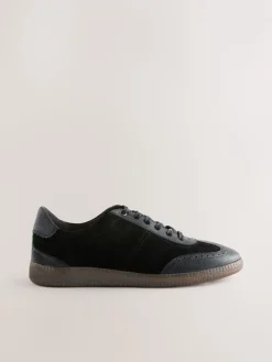 Next Black Leather Brogue Lace Up Trainers Online