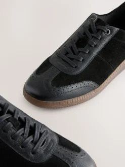 Next Black Leather Brogue Lace Up Trainers Online