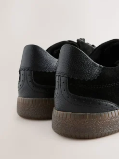 Next Black Leather Brogue Lace Up Trainers Online