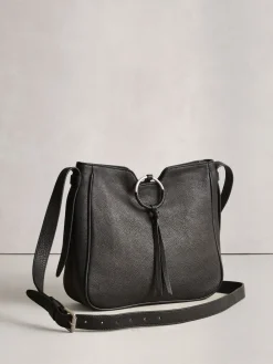 Next Black Leather Messenger Cross-Body Bag Clearance