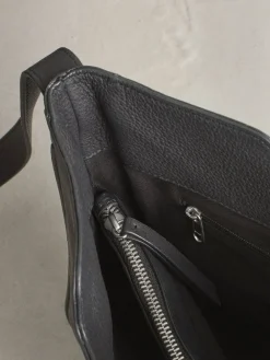 Next Black Leather Messenger Cross-Body Bag Clearance