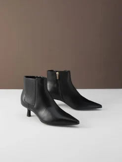 Next Motion Flex Almond Toe Chelsea Style Ankle Boots Black Leather Online
